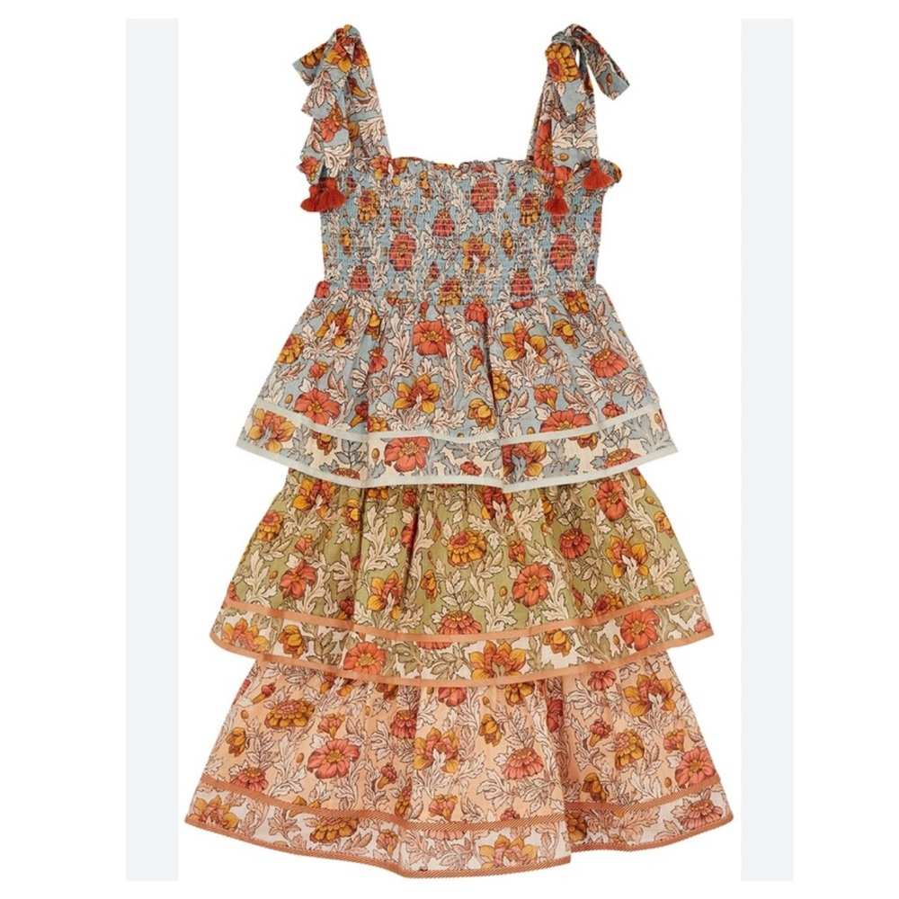 Zimmermann KIDS Andie floral-print tiered cotton dress